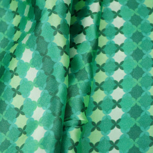 Teal Green with Dark Green Tropical stripes Bemberg Modal Silk Fabric KTP-31420 - TradeUNO