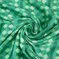 Teal Green with Dark Green Tropical stripes Bemberg Modal Silk Fabric KTP-31420