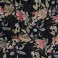 Black Floral Print Cotton Linen Fabric RT-30913