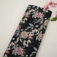 Black Floral Print Cotton Linen Fabric RT-30913