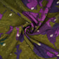 Olive Green Abstract zari jacquard Pure Bemberg Crepe Fabric MTF-31811