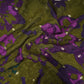 Olive Green Abstract zari jacquard Pure Bemberg Crepe Fabric MTF-31811