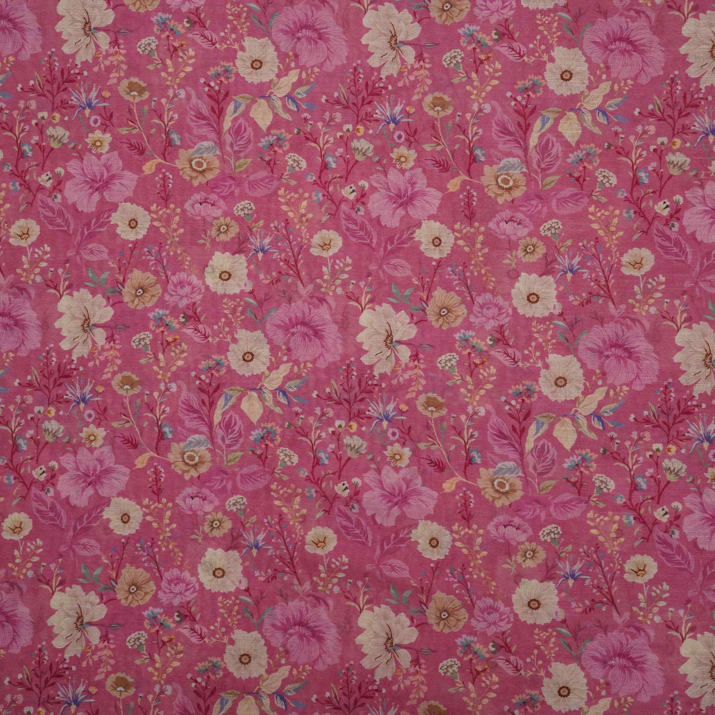 Pink Floral Print Cotton Linen Fabric RT-30904