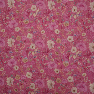 Pink Floral Print Cotton Linen Fabric RT-30904 - TradeUNO