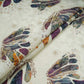 Ivory Abstract zari jacquard Pure Bemberg Crepe Fabric MTF-31814