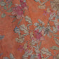 Peach Floral Print Cotton Linen Fabric RT-30901