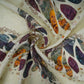 Ivory Abstract zari jacquard Pure Bemberg Crepe Fabric MTF-31814