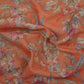 Peach Floral Print Cotton Linen Fabric RT-30901