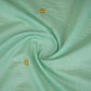 Sea Green Floral Border Embroidery Mul Chanderi Fabric DC-29917