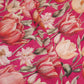 Magenta Pink Floral Print Cotton Linen Fabric RT-30902