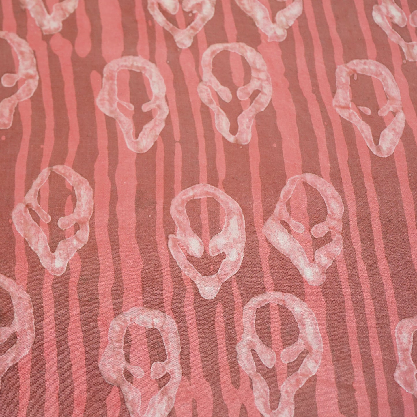 Brick Red Handblock Modal Satin Fabric 23605