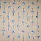 Beige Bow Stripes embroidery Chinon Cotton Slub Fabric SFG-31709