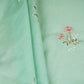 Sea Green Floral Embroidery Mul Chanderi Fabric DC-29916