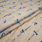 Beige Bow Stripes embroidery Chinon Cotton Slub Fabric SFG-31709