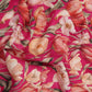 Magenta Pink Floral Print Cotton Linen Fabric RT-30902