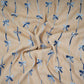 Beige Bow Stripes embroidery Chinon Cotton Slub Fabric SFG-31709