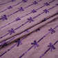 Mauve Bow Stripes embroidery Chinon Cotton Slub Fabric SFG-31708