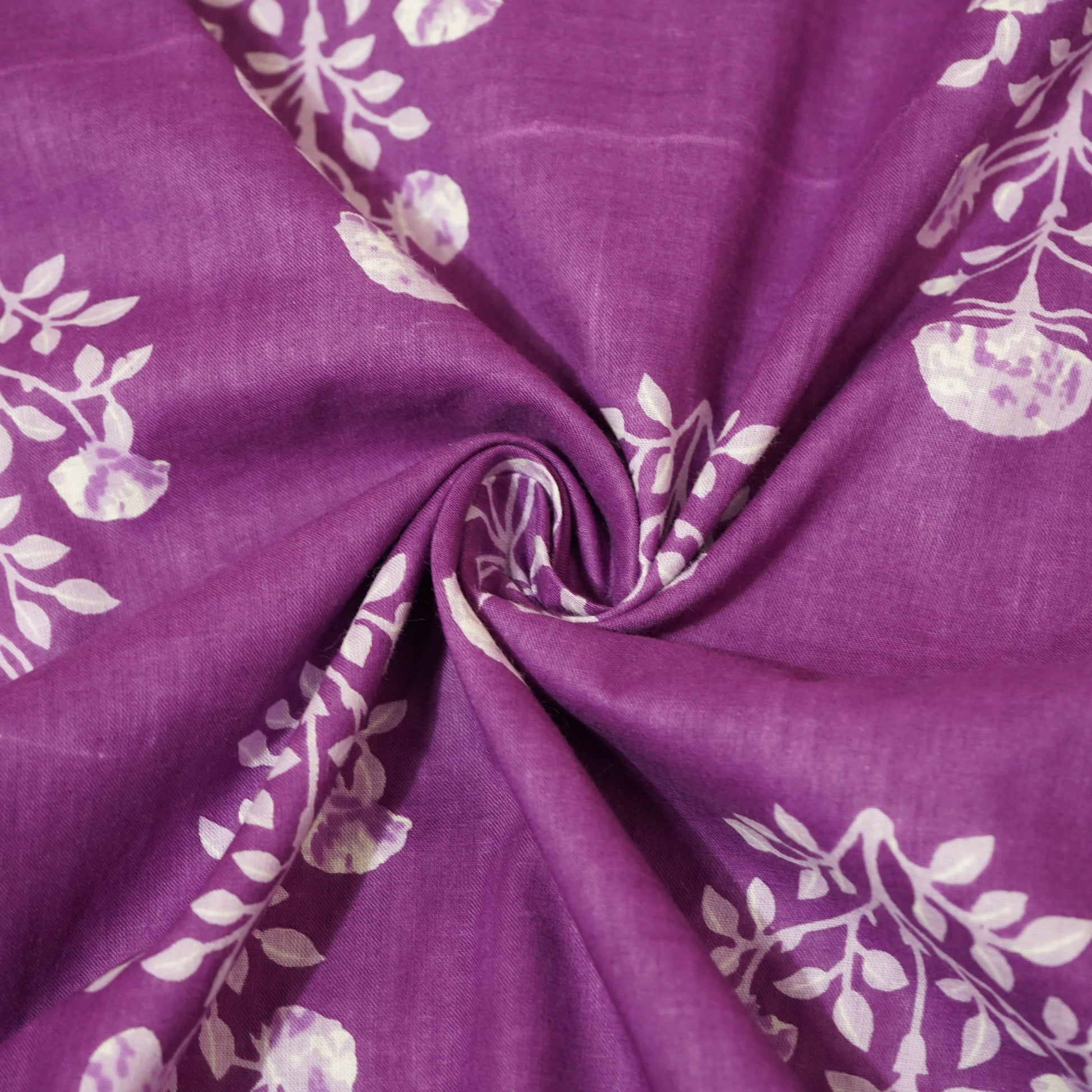 Purple Handblock Cotton Fabric 23440
