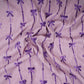 Mauve Bow Stripes embroidery Chinon Cotton Slub Fabric SFG-31708