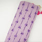 Mauve Bow Stripes embroidery Chinon Cotton Slub Fabric SFG-31708
