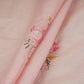 Baby Pink Floral Embroidery Mul Chanderi Fabric DC-29914