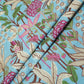 Blue Floral Foil Print Cotton Fabric 23456