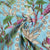 Blue Floral Foil Print Cotton Fabric 23456