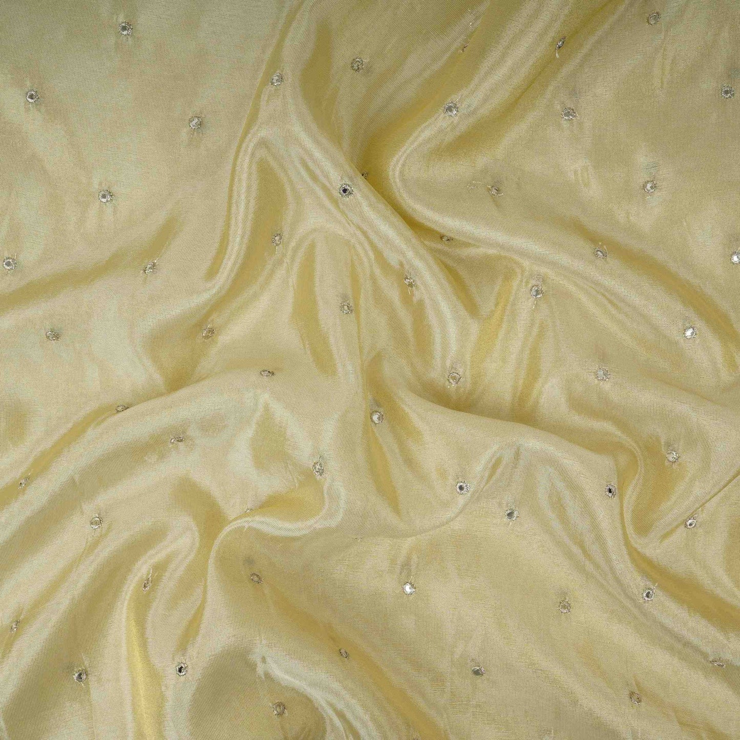 Golden Buti Mirror embroidery Tissue Fabric VFS-31691