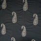 Dark Navy Blue Paisley Embroidery Mul Chanderi Fabric DC-29911