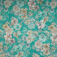 Teal Green Floral Print Cotton Linen Fabric RT-30915