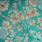 Teal Green Floral Print Cotton Linen Fabric RT-30915