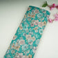 Teal Green Floral Print Cotton Linen Fabric RT-30915