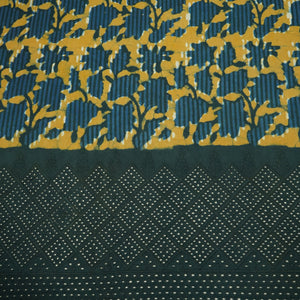 Yellow Schiffli Embroidery on Border Cotton Fabric 23593