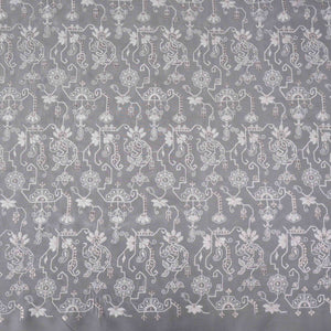 White Dyeable Chikankari Georgette Fabric VFS-31698 - TradeUNO