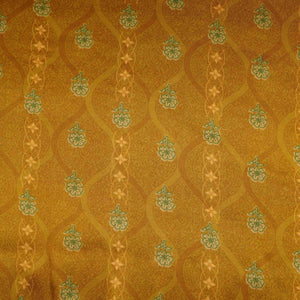 Mustard floral stripes print Bemberg Modal Silk Fabric KTP-31437 - TradeUNO