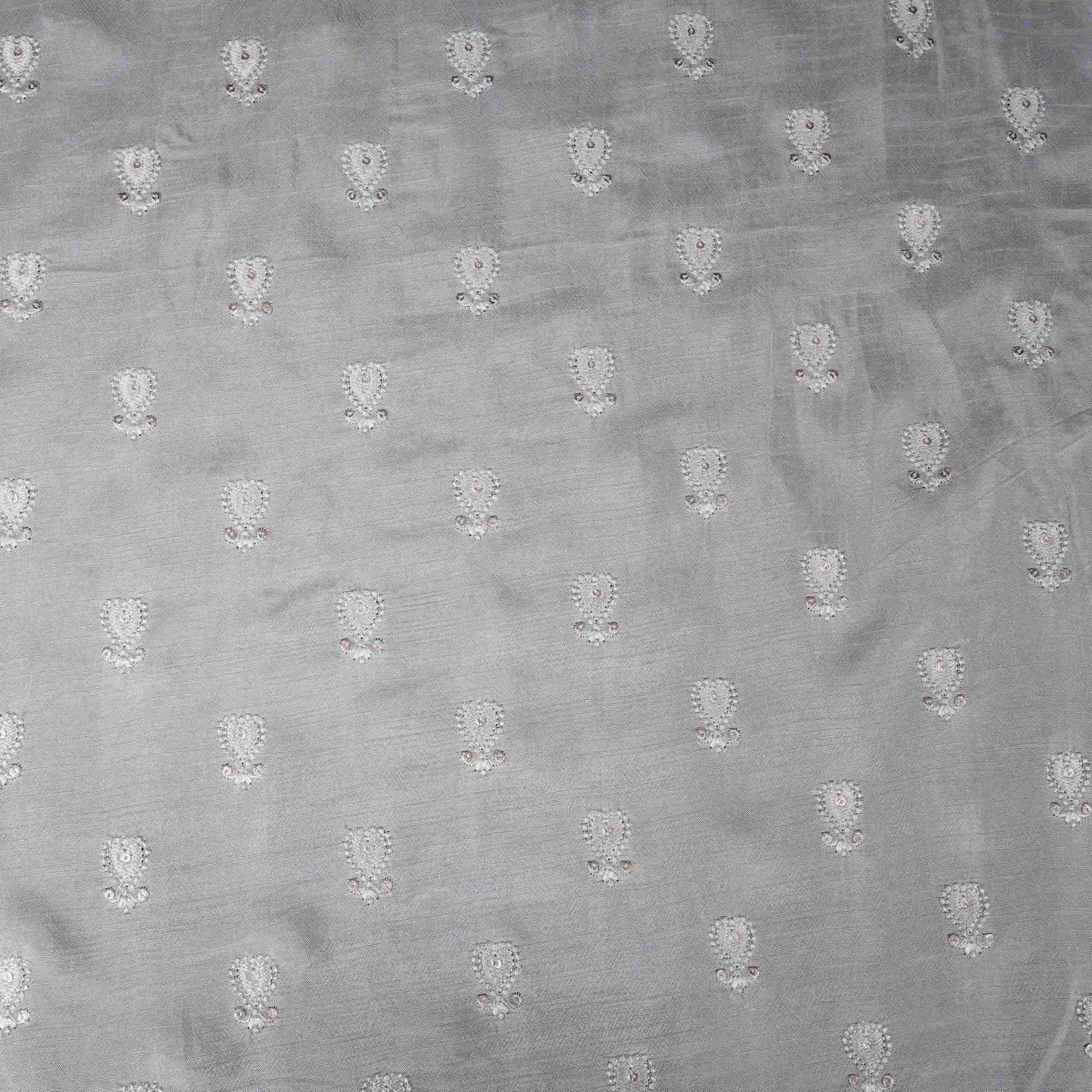Wine Tissue Stripes thread cutdana embroidery Organza Fabric VFS-31681