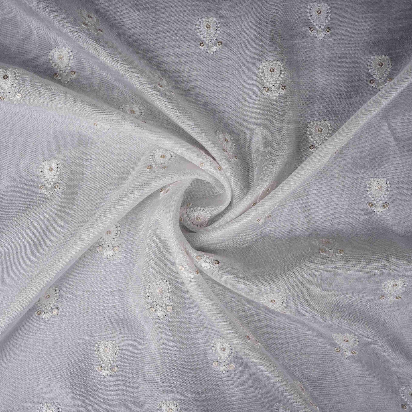 Wine Tissue Stripes thread cutdana embroidery Organza Fabric VFS-31681