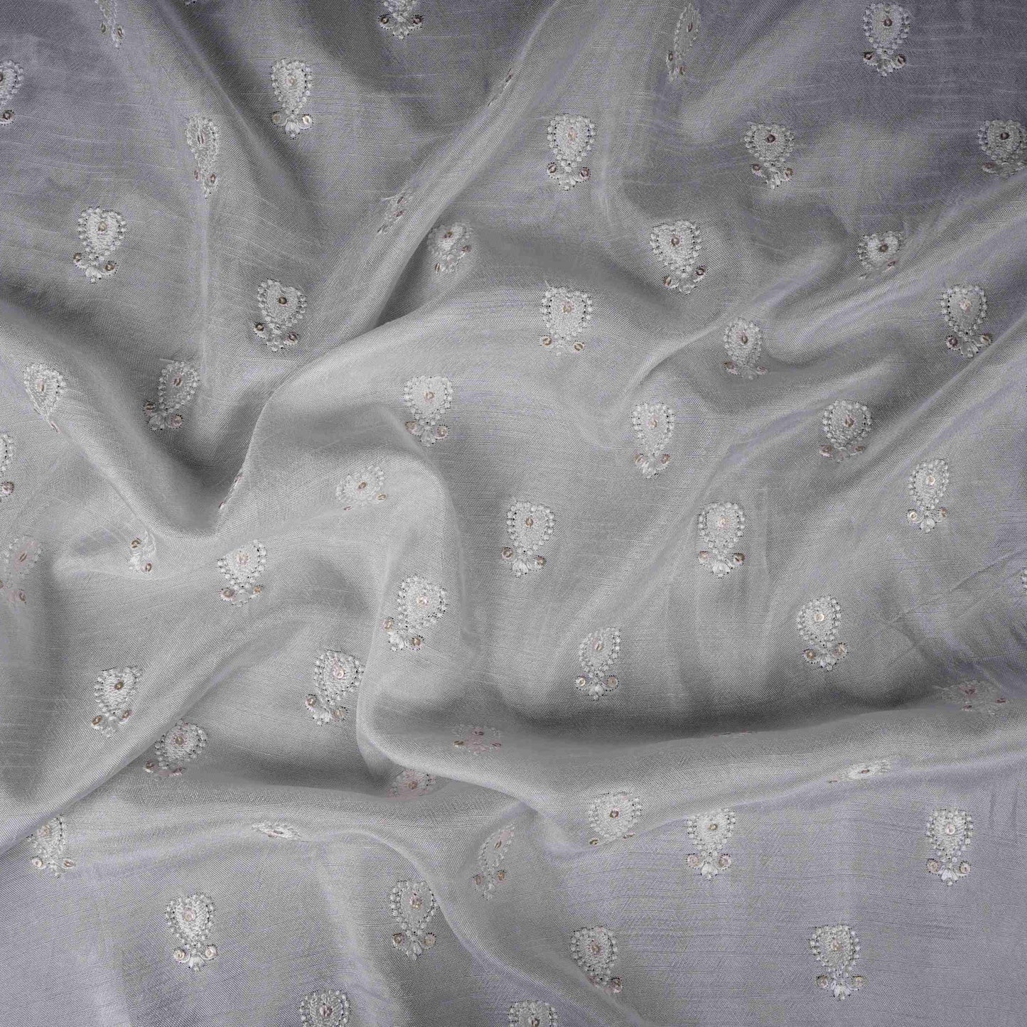 Wine Tissue Stripes thread cutdana embroidery Organza Fabric VFS-31681