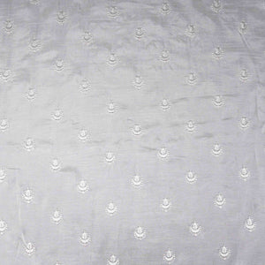 White Dyeable Buti embroidery Dola Silk Fabric VFS-31669 - TradeUNO