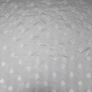 White Dyeable Buti embroidery Dola Silk Fabric VFS-31670 - TradeUNO
