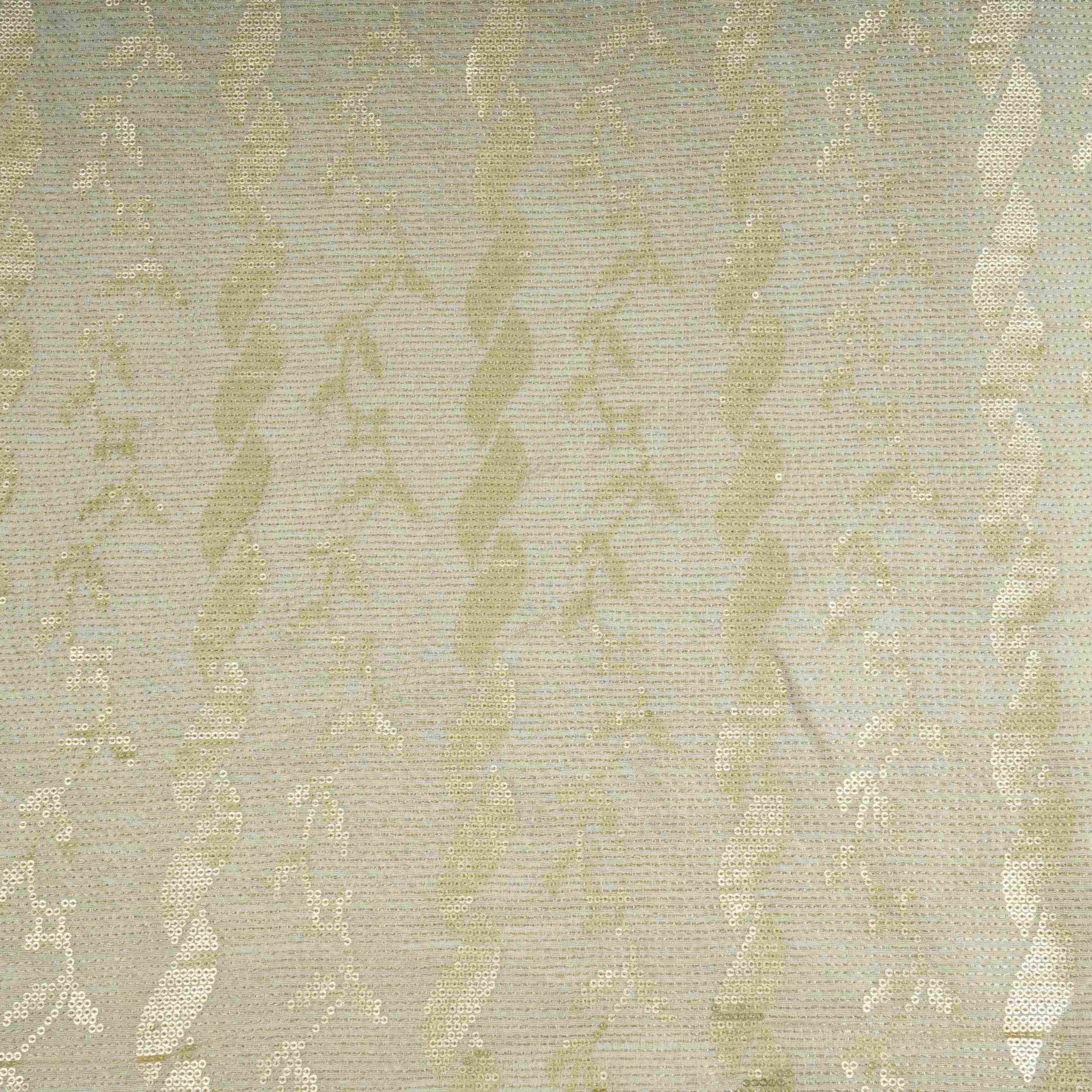 Golden floral sequins embroidery Tissue Fabric GTS-31329 - TradeUNO