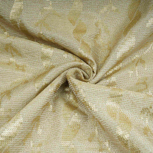 Golden floral sequins embroidery Tissue Fabric GTS-31329 - TradeUNO
