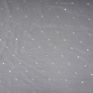 White Buti Mirror embroidery Georgette Fabric VFS-31690 - TradeUNO