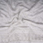 White Dyeable Pearl Cutdana embroidery Crepe Fabric VFS-31687