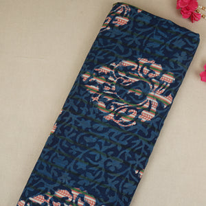 Indigo & White Floral Print Cotton Fabric MFR-29867 - TradeUNO