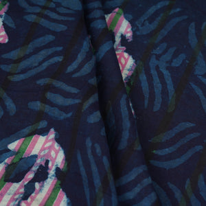 Indigo & White Floral Print Cotton Fabric MFR-29866 - TradeUNO