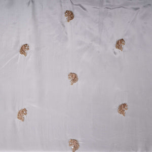 White dyeable thread cutdana embroidery Crepe Fabric VFS-31523 - TradeUNO