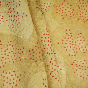 Ivory with Light Green Bandhani floral Georgette Jaal Fabric MTI-31550 - TradeUNO