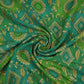 Teal Blue & Parrot Green Bandhani floral Georgette Jaal Fabric MTI-31549