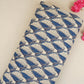 White with Blue Batik Print Pintuck Cotton Fabric MFR-29827